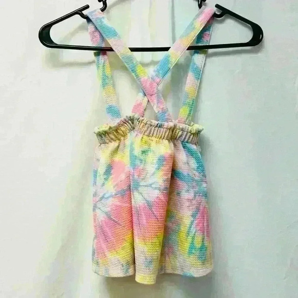 Nikoelodeon Pink Fong Baby Girl 3T Tie Dye Overalls - Picture 8 of 12